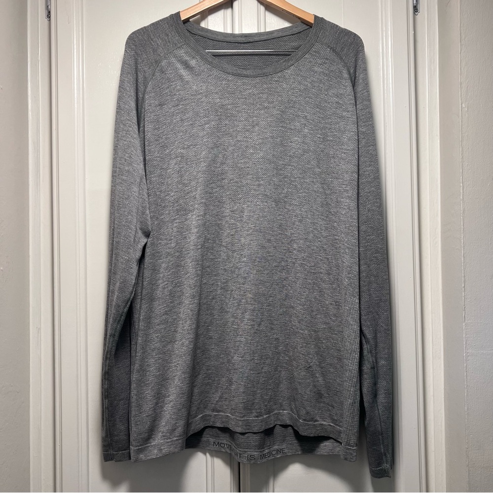 Lululemon Men’s XXL Gray Long Sleeve Vent Tech Shirt Grey Athleisure Run Hike